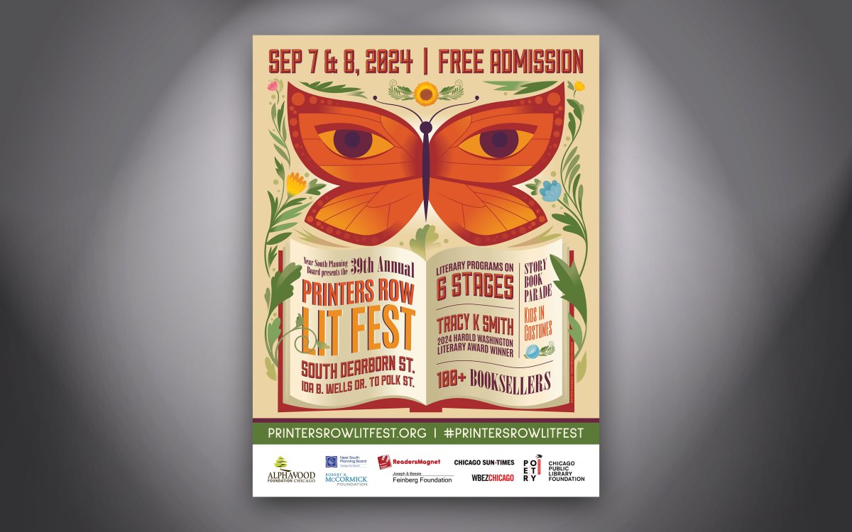 2024 Printer's Row Lit Fest Poster